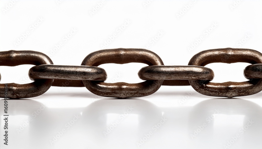 Obraz premium close up view of and old chain isolated on white background