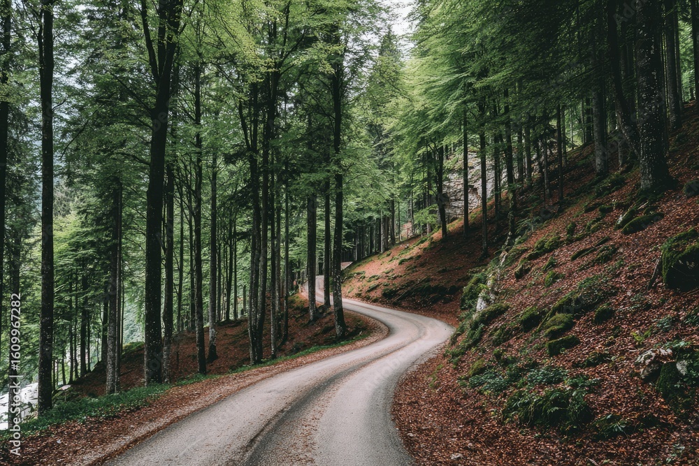 Fototapeta premium Winding forest road