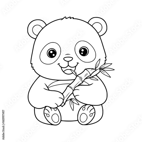 panda coloring book. animal coloring page
