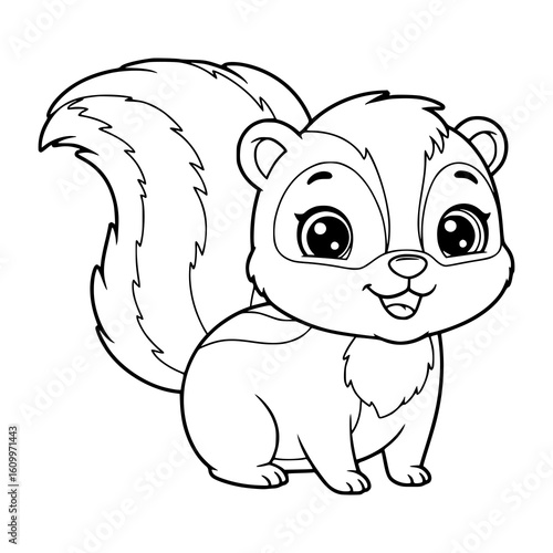 skunk coloring book. animal coloring page