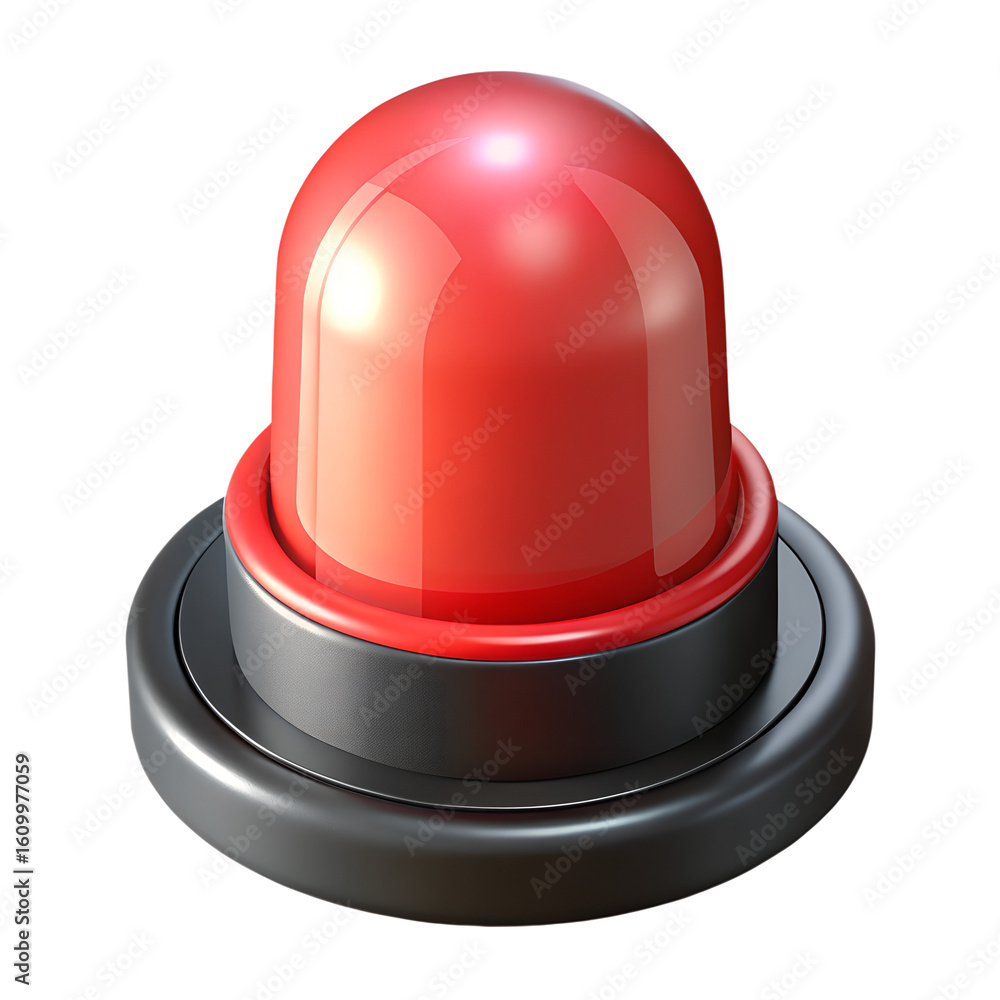 A close up view of a red emergency light on a black base against a black isolated background image A close up view of a red emergency light on a black base against a black isolated background image