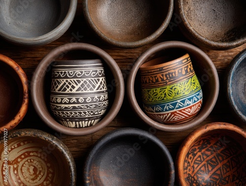 Handcrafted Ceramic Bowls with Unique Patterns and Textures