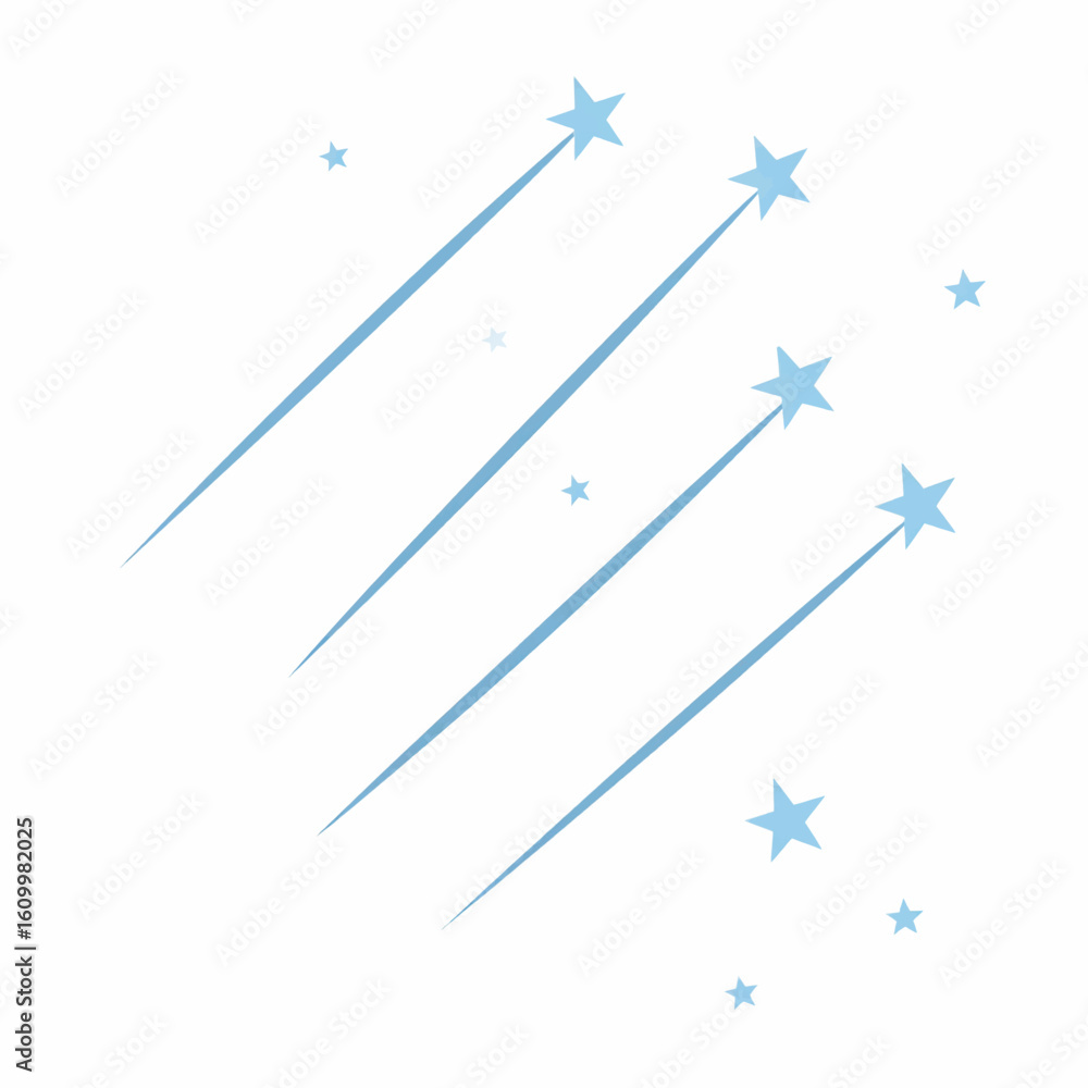 Fototapeta premium Shooting stars streak across a clear night sky, leaving shimmering trails.