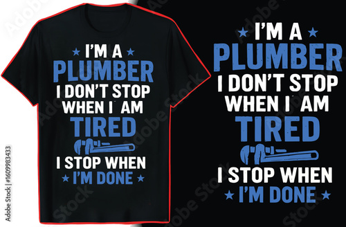 Plumber T-Shirt Design | Funny Pipe Fixing Vintage Graphic
