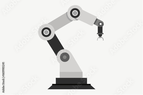 A retro robotic arm holds a key, an old scientific object for research in a medical laboratory