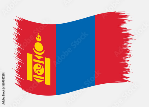 Mongolia National Flag Brush Stroke Vector Free Download Mongolia National Flag Brush Stroke Vector - GFXLoad