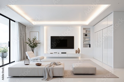 Futuristic White Living Cube
