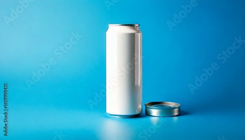 Wallpaper Mural  White Tin Can Packaging Mockup on white background  Torontodigital.ca