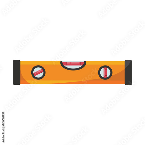 Measure level tool vector illustration, construction alignment, and carpenter equipment clip art. Waterpass measuring device icon