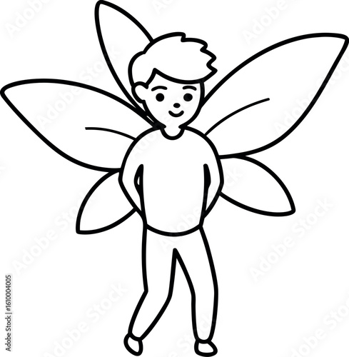 Boy with Fairy Wings Illustration