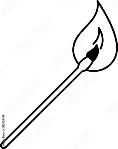 Matchstick Burning Flame Icon