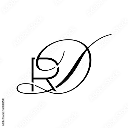 initial letter r with D script logo