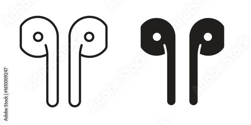 Air pods icon outline vector Thin line. flat vector simple elements.