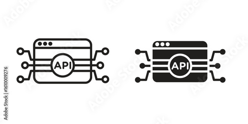 API icon outline vector Thin line. flat vector simple elements.