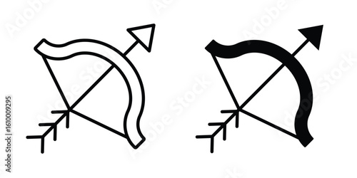 Archery icon outline vector Thin line. flat vector simple elements.