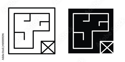 Architecture plan icon outline vector Thin line. flat vector simple elements.