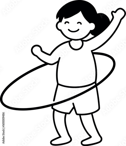 Child Playing with Hula Hoop