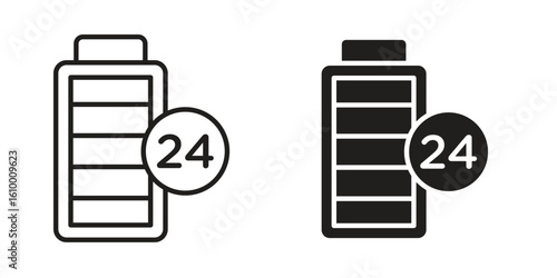 Battery life icon outline vector Thin line. flat vector simple elements.