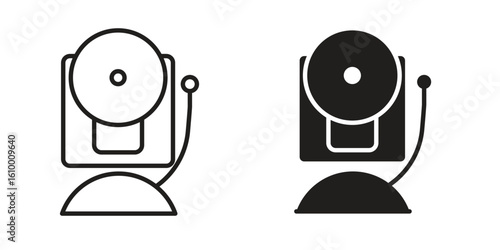 Bell school icon outline vector Thin line. flat vector simple elements.