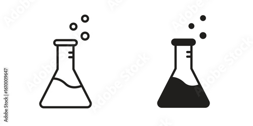 Beaker icon outline vector Thin line. flat vector simple elements.