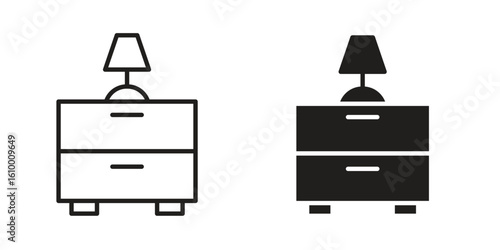 Bedside table icon outline vector Thin line. flat vector simple elements.