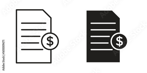 Bill paid icon outline vector Thin line. flat vector simple elements.