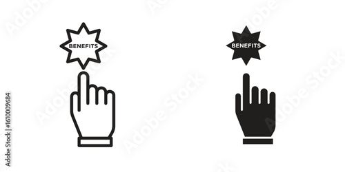 benefits icon outline vector Thin line. flat vector simple elements.