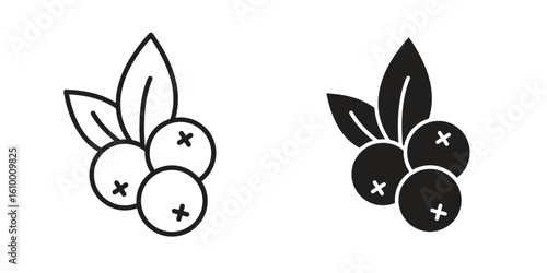 Blueberry icon outline vector Thin line. flat vector simple elements.
