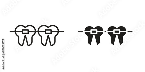 Braces icon outline vector Thin line. flat vector simple elements.