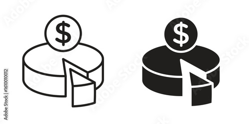 Budget planning icon outline vector Thin line. flat vector simple elements.