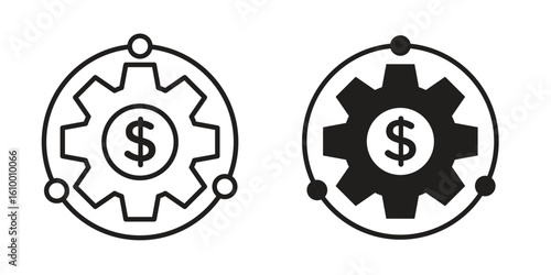 Business model icon outline vector Thin line. flat vector simple elements.