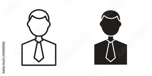 Businessman icon outline vector Thin line. flat vector simple elements.