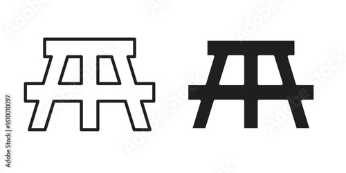 Camping table icon outline vector Thin line. flat vector simple elements.