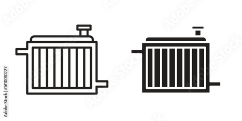 car radiator icon outline vector Thin line. flat vector simple elements.