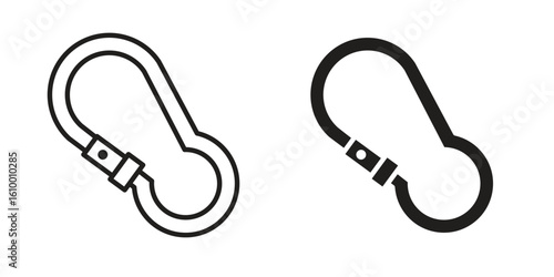 Carabiner icon outline vector Thin line. flat vector simple elements.