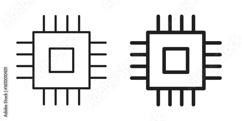 Chip icon outline vector Thin line. flat vector simple elements.