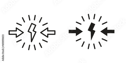 Conflict icon outline vector Thin line. flat vector simple elements.