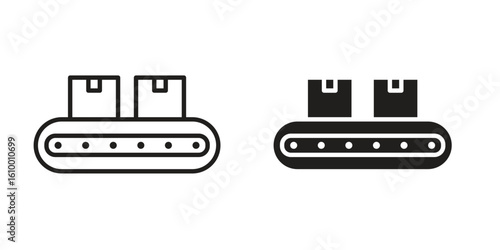 Conveyor belt icon outline vector Thin line. flat vector simple elements.