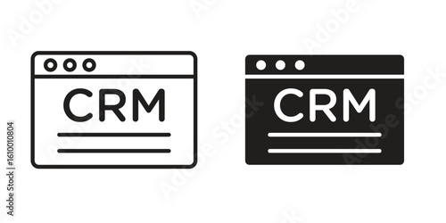 CRM icon outline vector Thin line. flat vector simple elements.