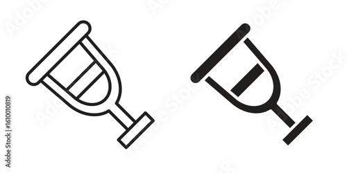 Crutch icon outline vector Thin line. flat vector simple elements.