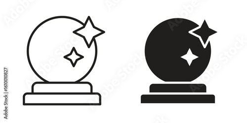 Crystal ball icon outline vector Thin line. flat vector simple elements.