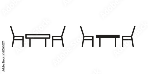 Dinner table icon outline vector Thin line. flat vector simple elements.
