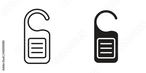 Door hanger icon outline vector Thin line. flat vector simple elements.