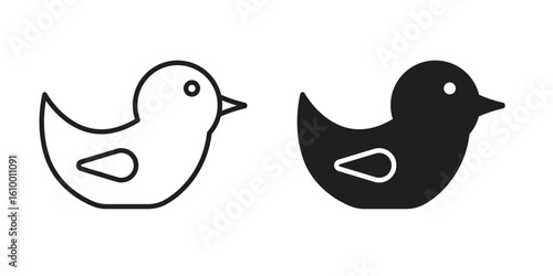 Duck icon outline vector Thin line. flat vector simple elements.