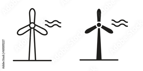 Eolic energy icon outline vector Thin line. flat vector simple elements.