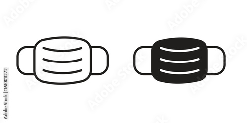 Face mask icon outline vector Thin line. flat vector simple elements.
