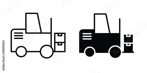 Forklift icon outline vector Thin line. flat vector simple elements.