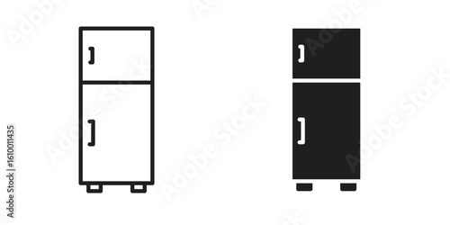 Fridge icon outline vector Thin line. flat vector simple elements.