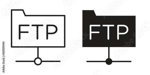FTP icon outline vector Thin line. flat vector simple elements.