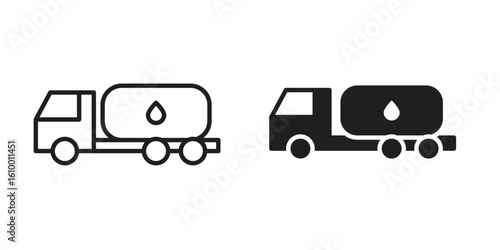 Fuel truck icon outline vector Thin line. flat vector simple elements.